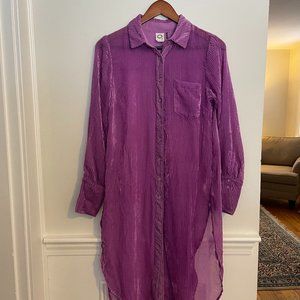 Purple Velvet Button Tunic Top / Dress